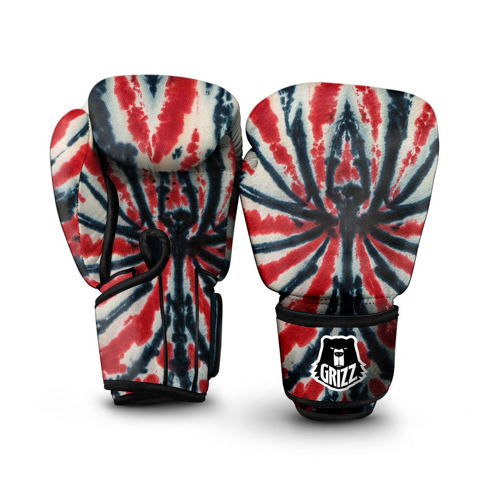 Spider Tie Dye Red And Black Print Boxing Gloves-grizzshop