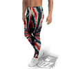 Spider Tie Dye Red And Black Print Men's Leggings-grizzshop