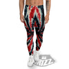 Spider Tie Dye Red And Black Print Men's Leggings-grizzshop