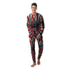 Spider Tie Dye Red And Black Print Men's Pajamas-grizzshop