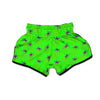 Spider Web Green And Purple Print Pattern Muay Thai Boxing Shorts-grizzshop