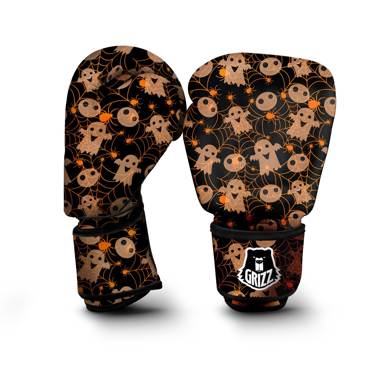 Spider Web Halloween Print Pattern Boxing Gloves-grizzshop