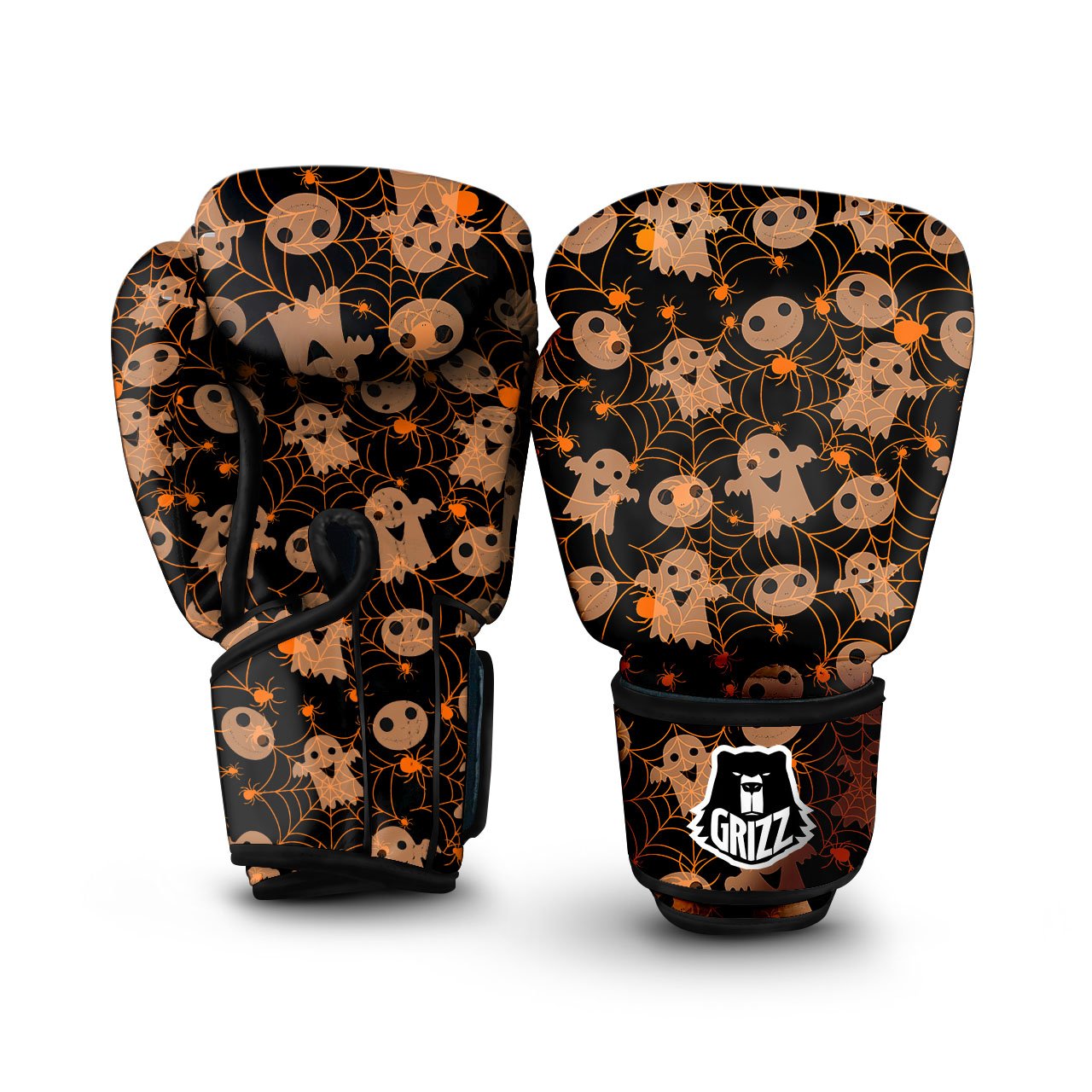 Spider Web Halloween Print Pattern Boxing Gloves-grizzshop