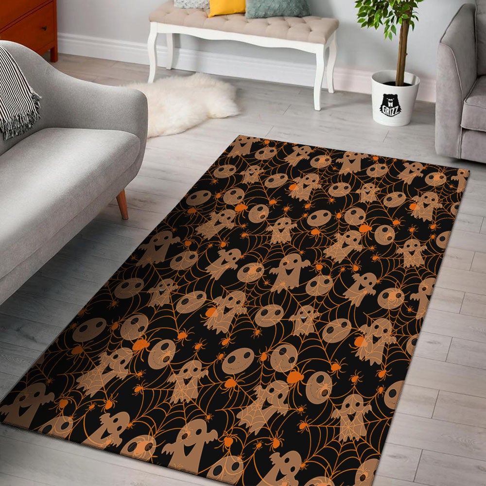 Spider Web Halloween Print Pattern Floor Mat-grizzshop