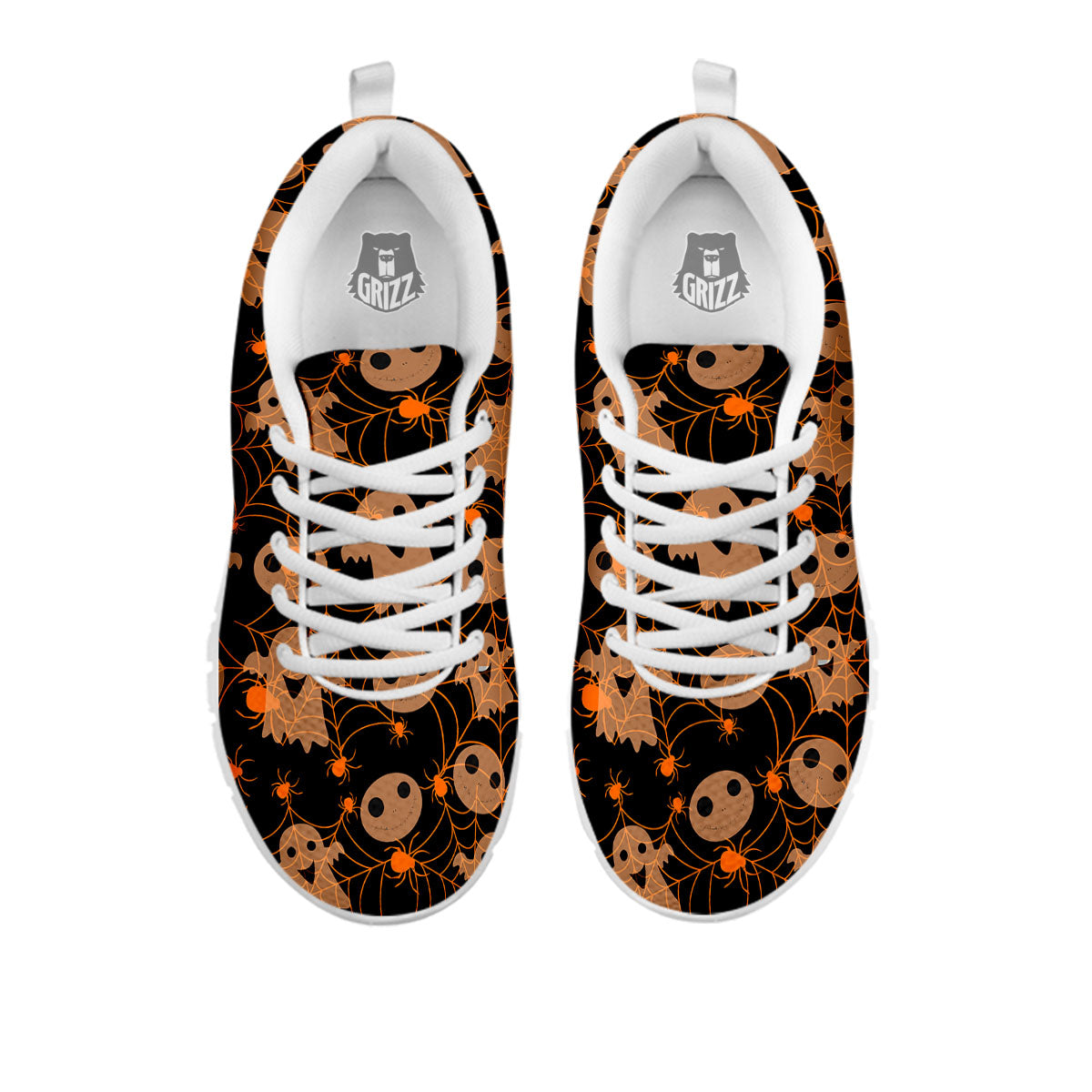 Spider Web Halloween Print Pattern White Sneaker-grizzshop