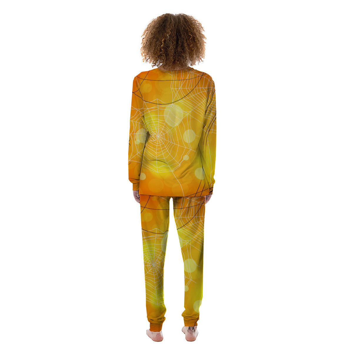 Spider Web Halloween Print Women's Pajamas-grizzshop