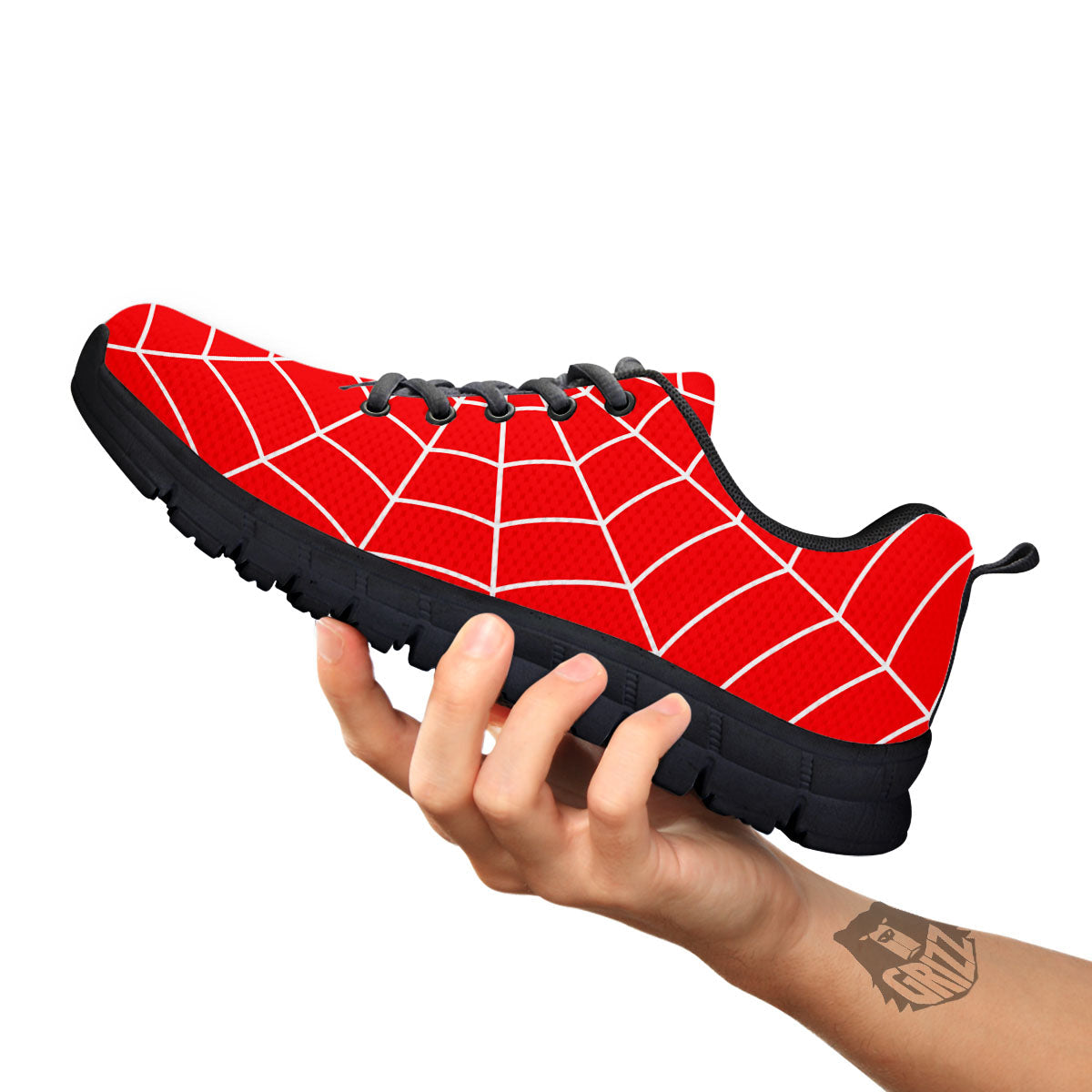 Spider Web Red Print Black Sneaker-grizzshop