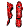 Spider Web Red Print Muay Thai Shin Guards-grizzshop