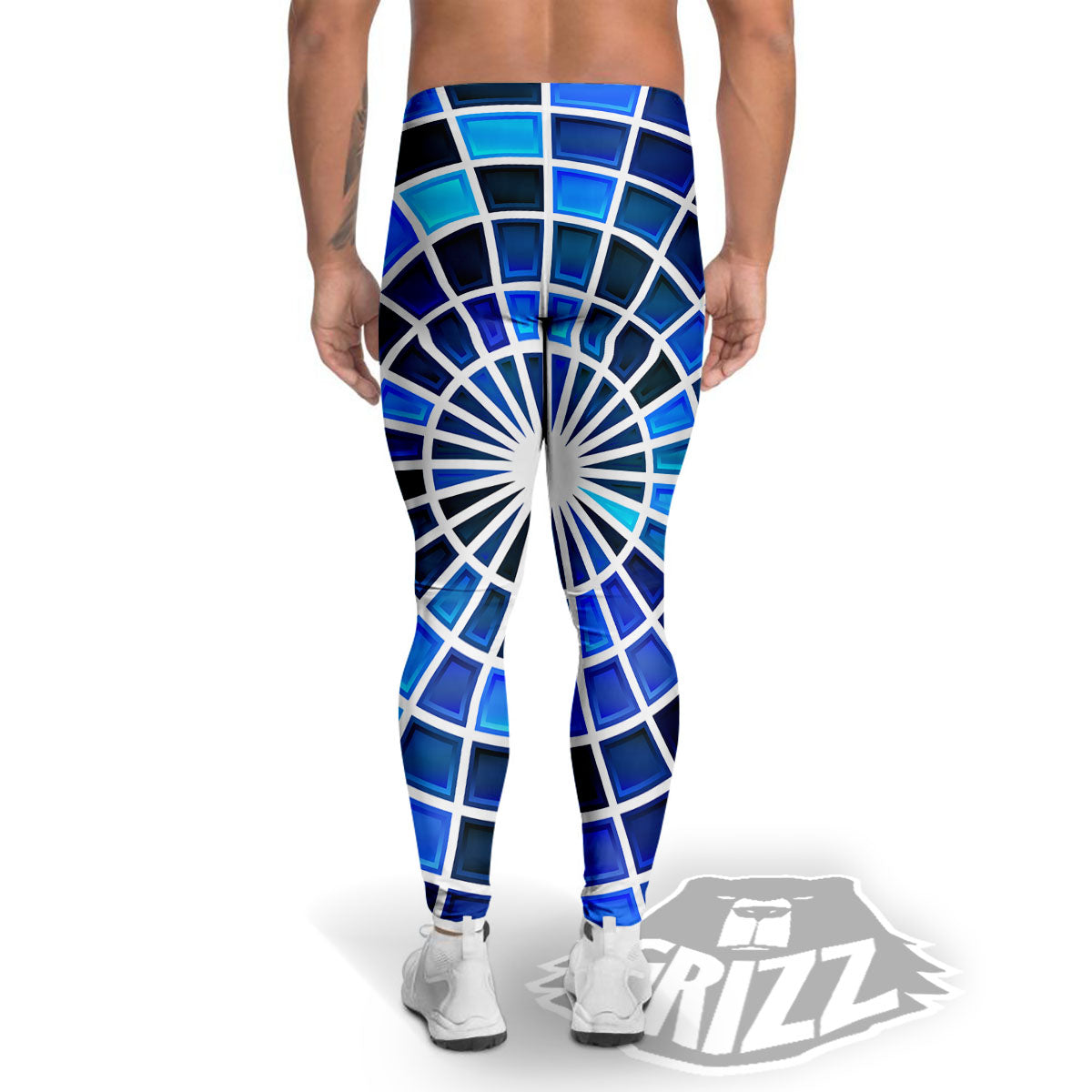 Spider Web Stained Mosaic Print Men's Leggings-grizzshop