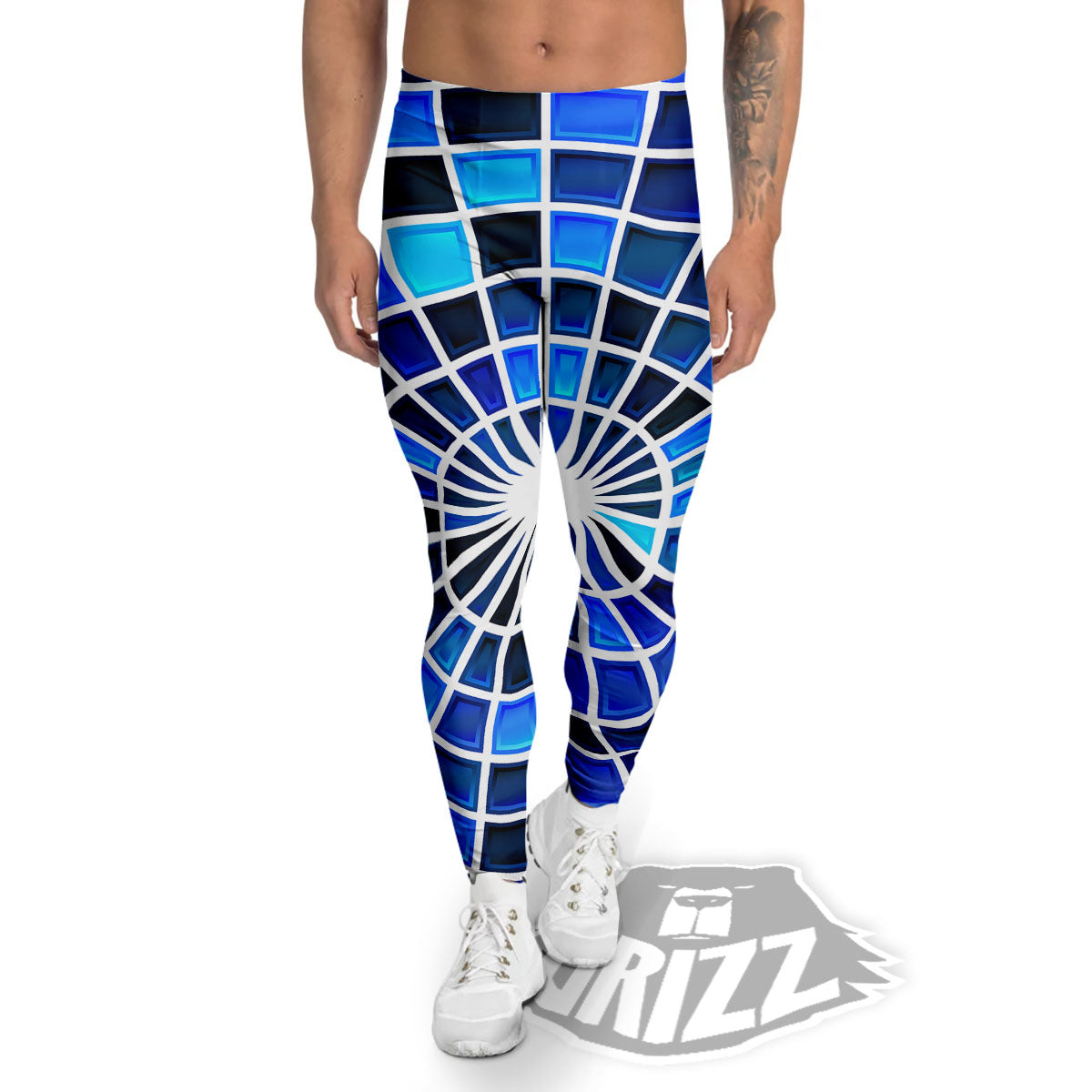 Spider Web Stained Mosaic Print Men's Leggings-grizzshop