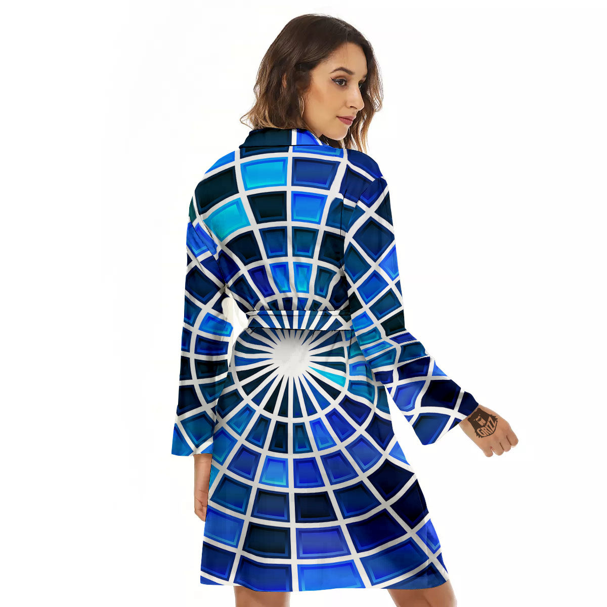 Spider Web Stained Mosaic Print Women's Robe-grizzshop