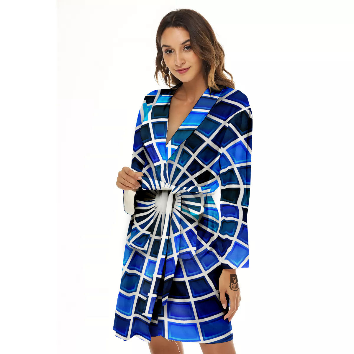 Spider Web Stained Mosaic Print Women's Robe-grizzshop