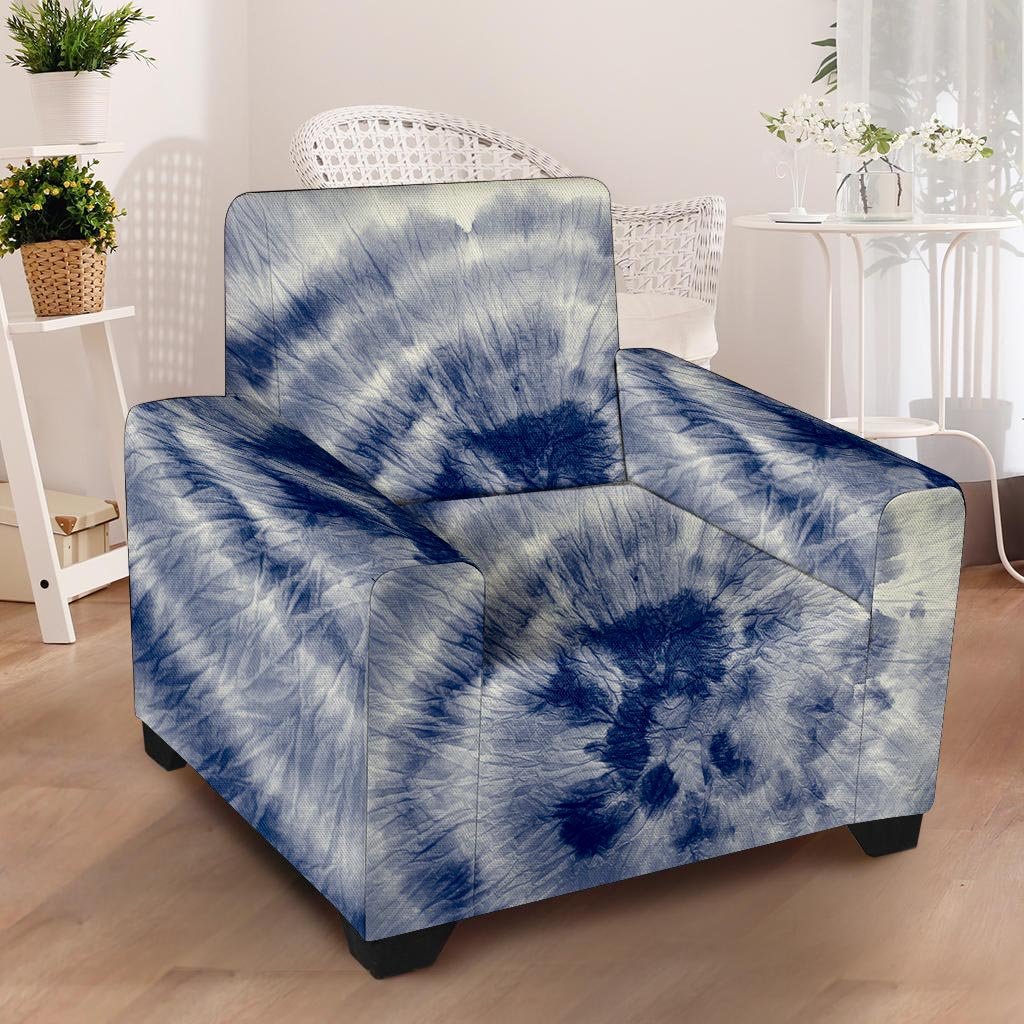 Spiral Blue Swirl Tie Die Armchair Cover-grizzshop