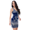 Spiral Blue Swirl Tie Die Bodycon Dress-grizzshop