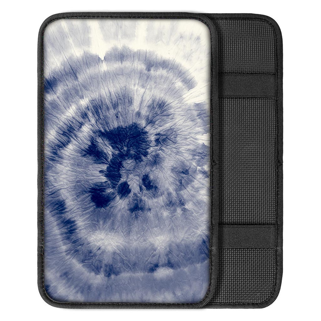 Spiral Blue Swirl Tie Die Car Console Cover-grizzshop