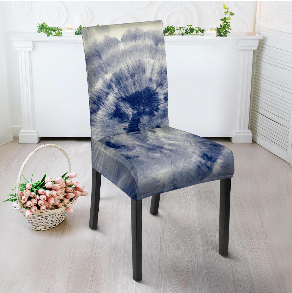 Spiral Blue Swirl Tie Die Chair Cover-grizzshop
