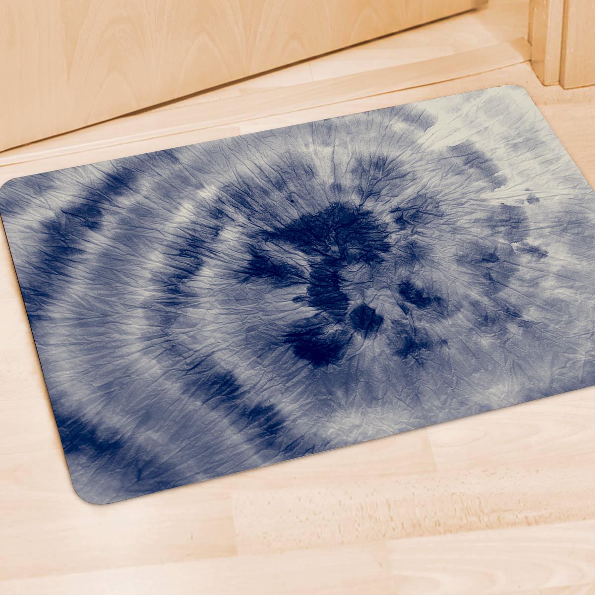 Spiral Blue Swirl Tie Die Door Mat-grizzshop