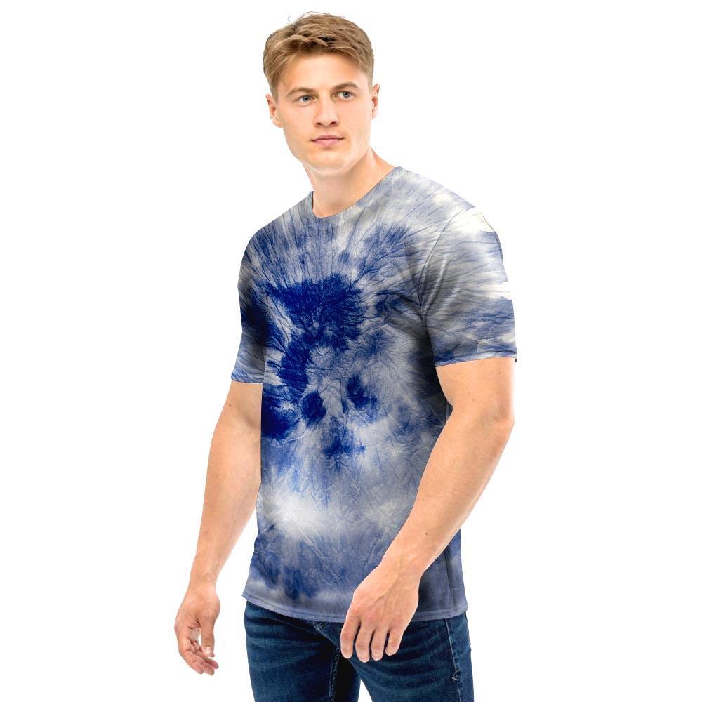 Spiral Blue Swirl Tie Die Men T Shirt-grizzshop