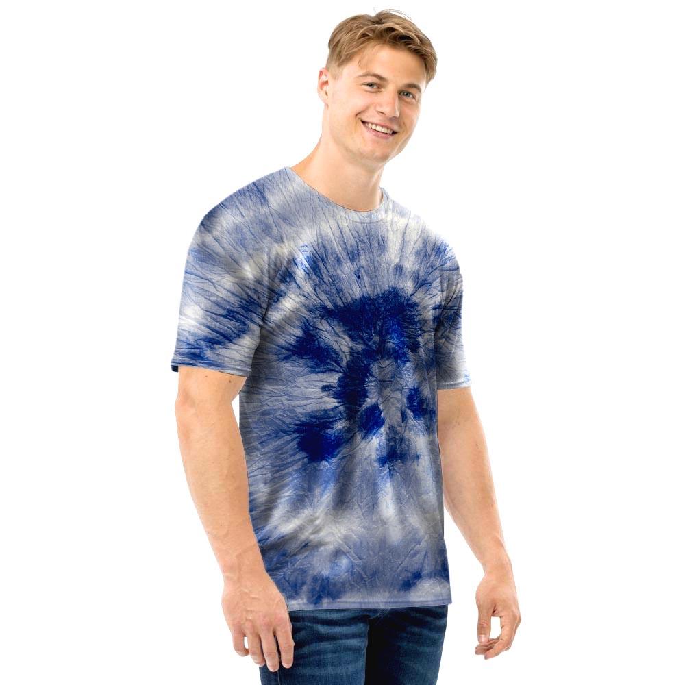 Spiral Blue Swirl Tie Die Men T Shirt-grizzshop