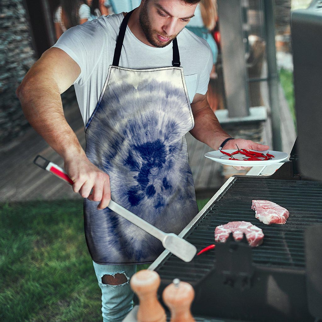 Spiral Blue Swirl Tie Die Men's Apron-grizzshop