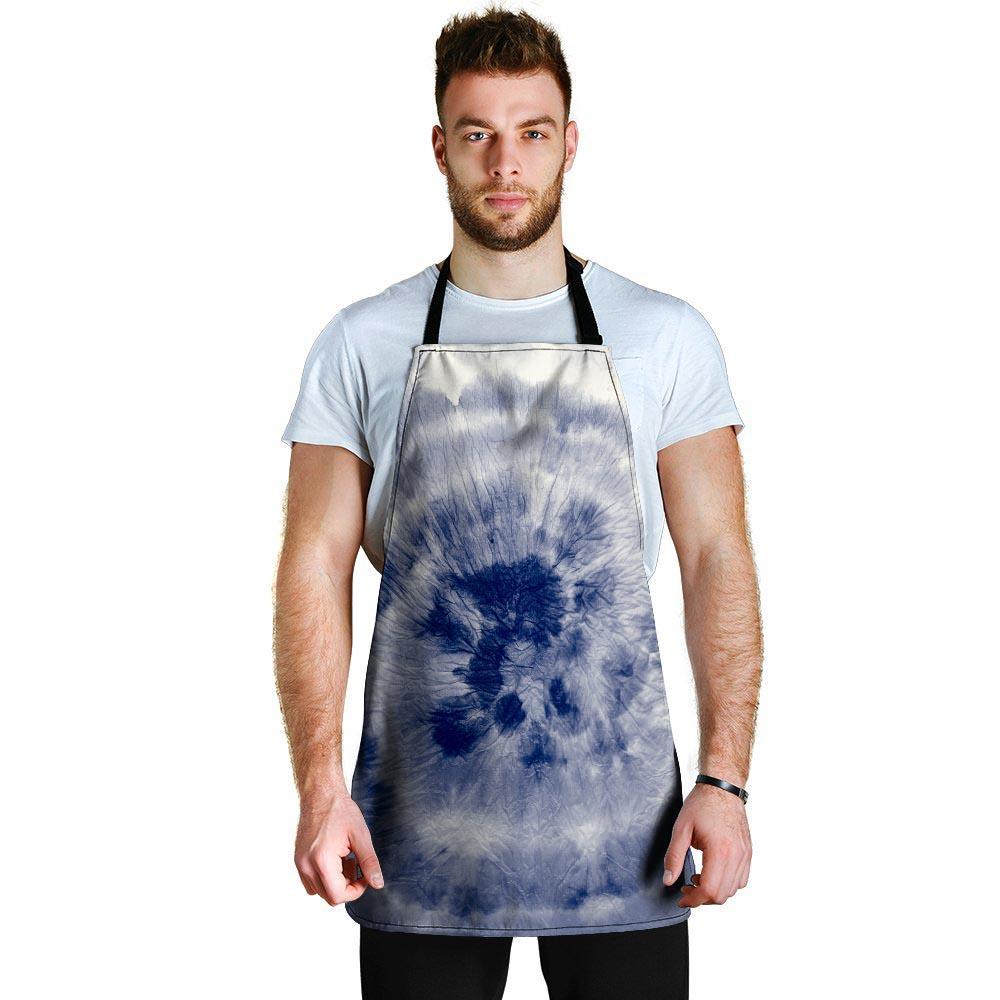 Spiral Blue Swirl Tie Die Men's Apron-grizzshop