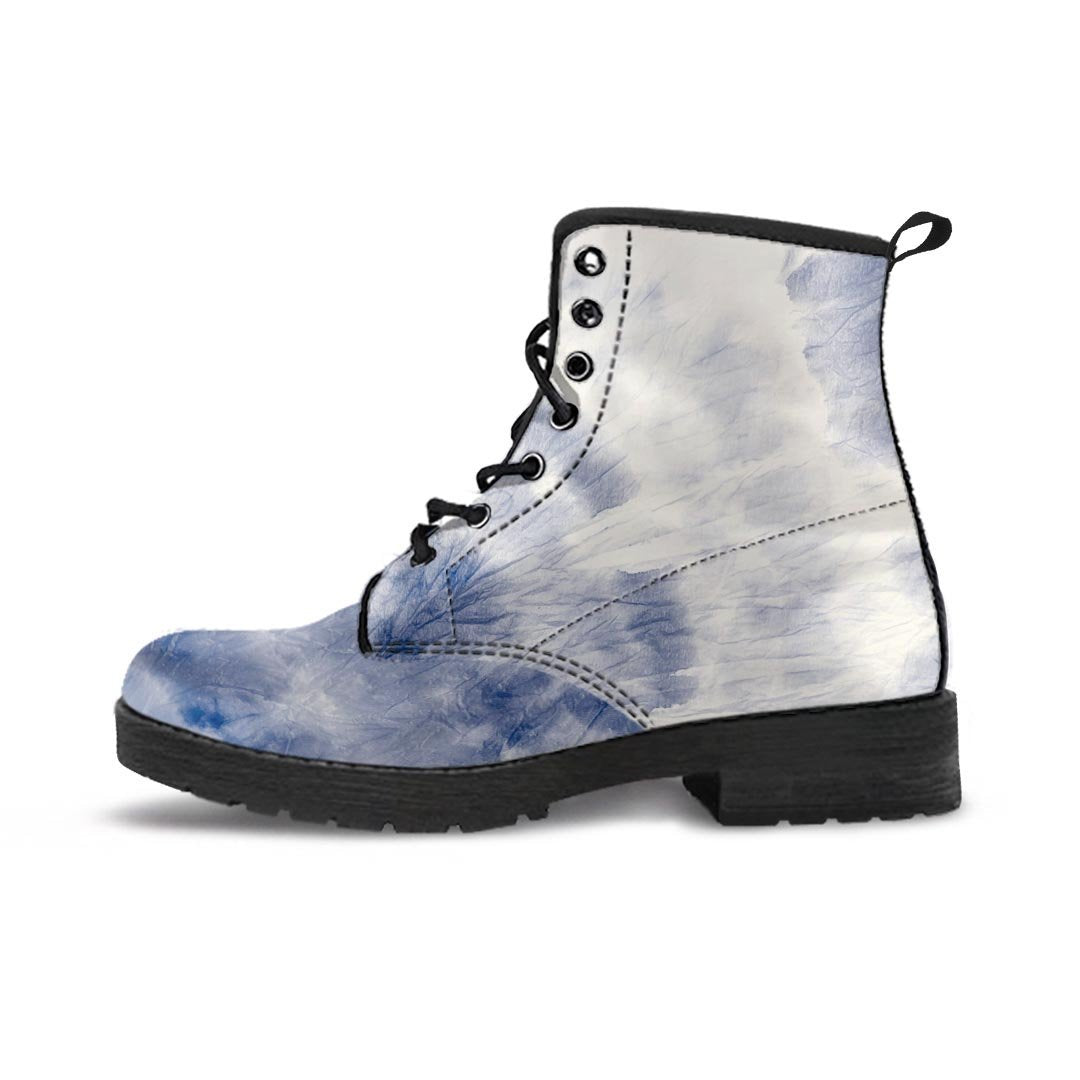 Spiral Blue Swirl Tie Die Men's Boots-grizzshop