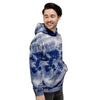 Spiral Blue Swirl Tie Die Men's Hoodie-grizzshop