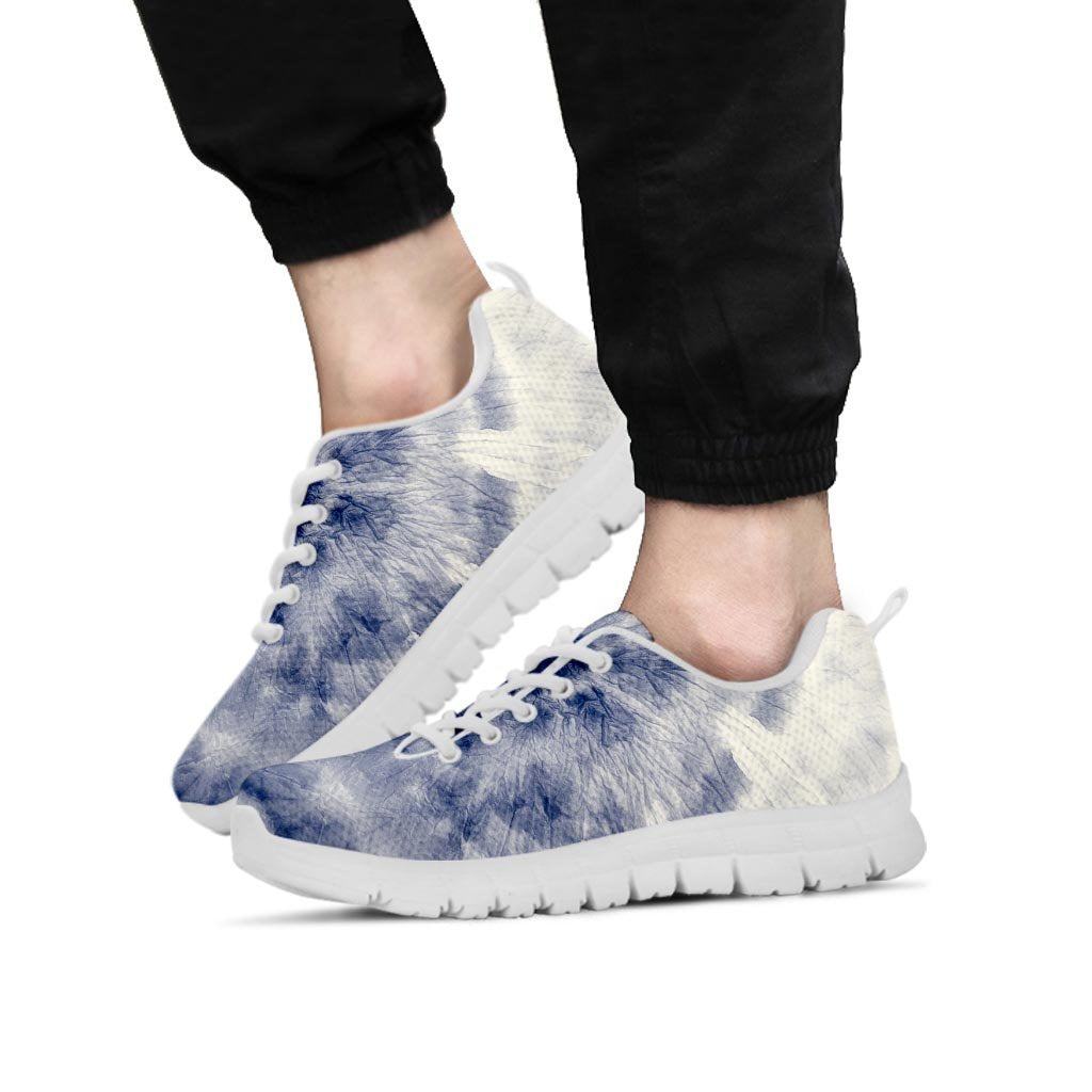 Spiral Blue Swirl Tie Die Men's Sneakers-grizzshop