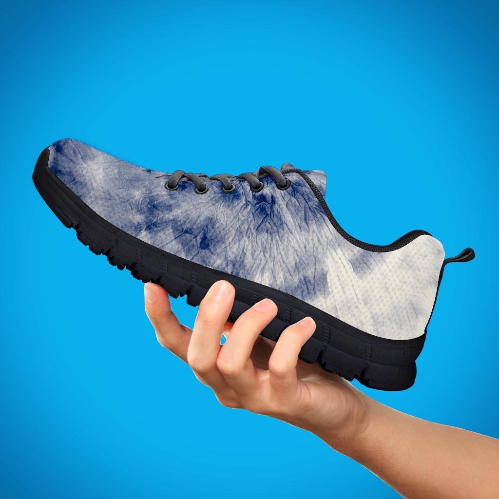 Spiral Blue Swirl Tie Die Men's Sneakers-grizzshop