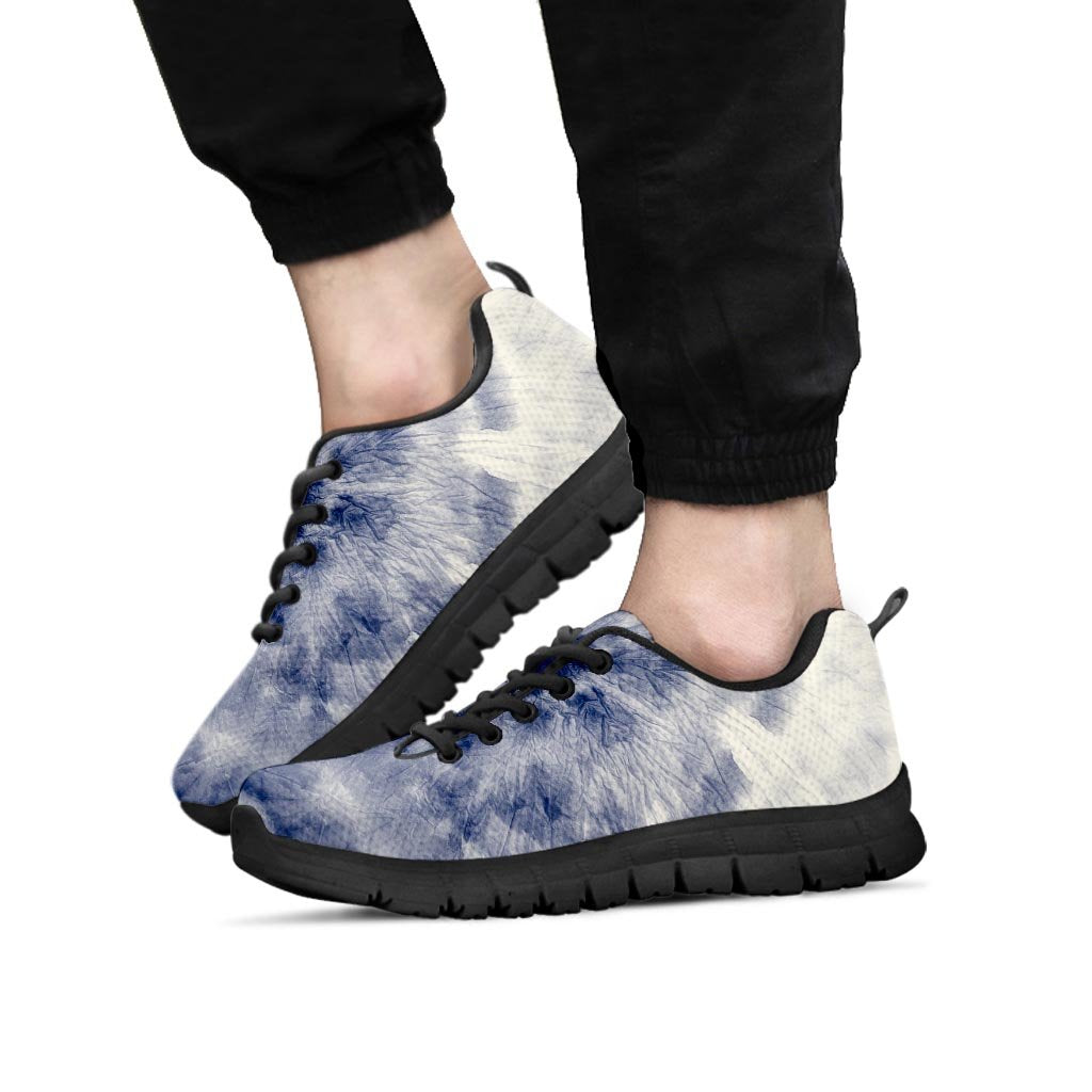 Spiral Blue Swirl Tie Die Men's Sneakers-grizzshop