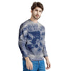 Spiral Blue Swirl Tie Die Men's Sweatshirt-grizzshop