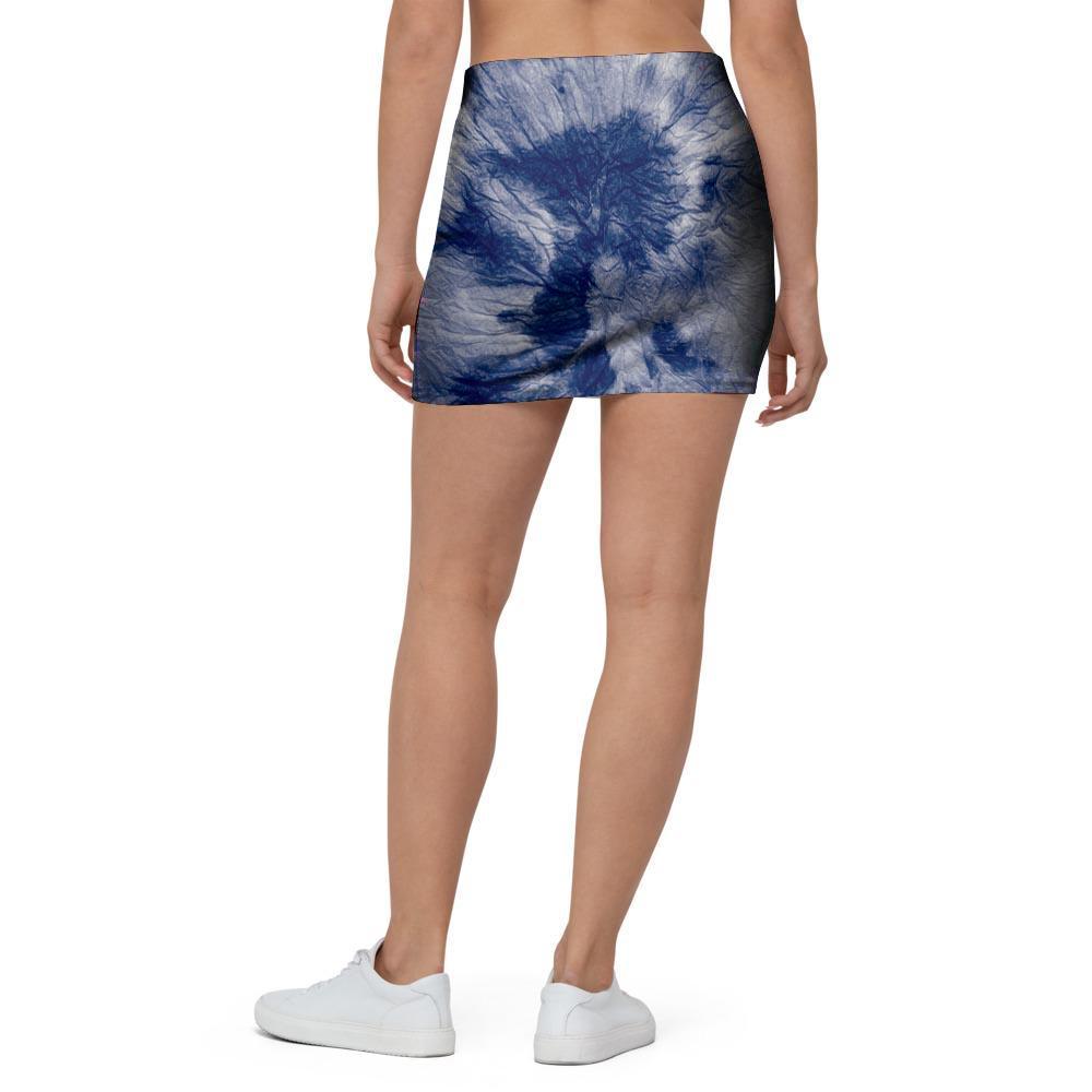 Spiral Blue Swirl Tie Die Mini Skirt-grizzshop