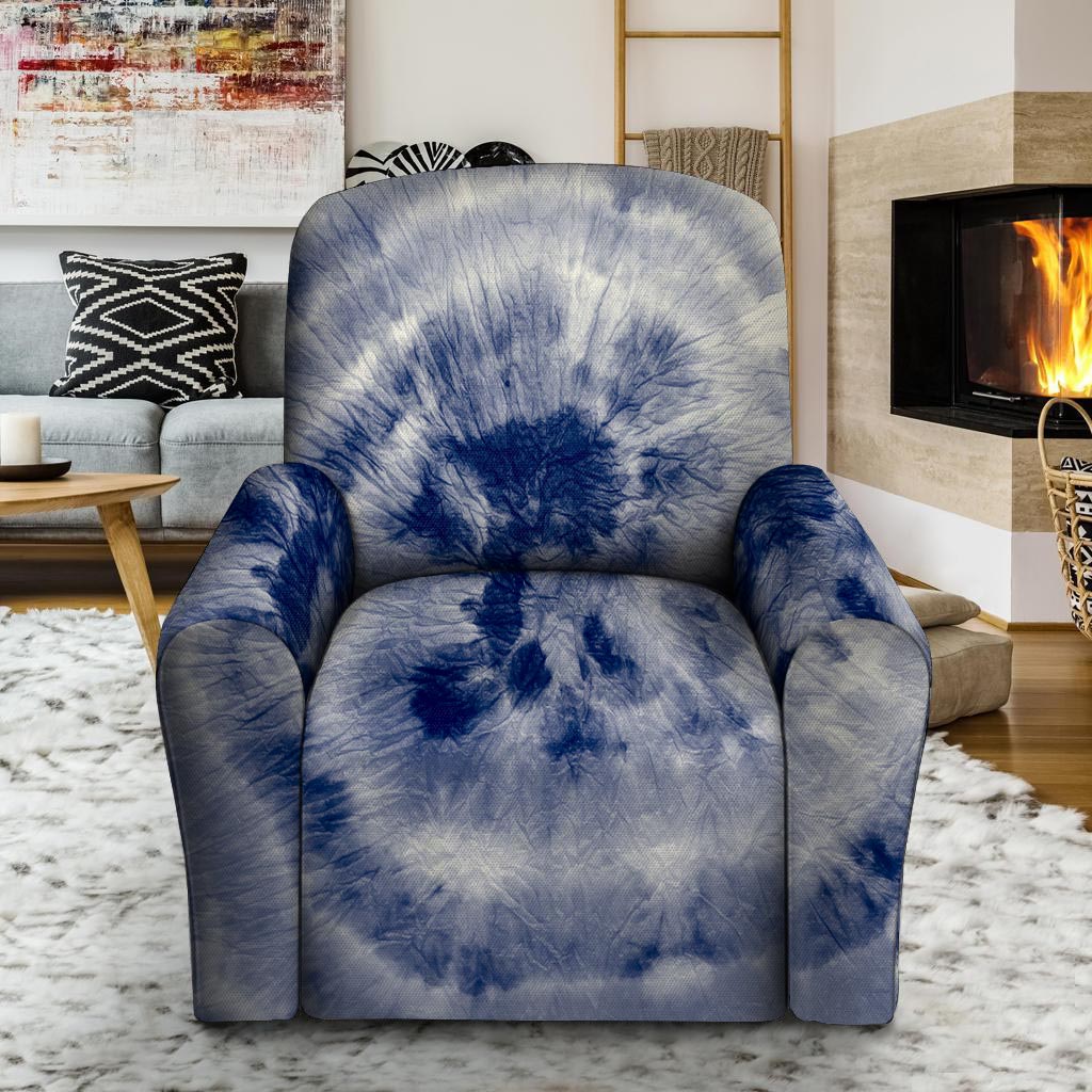 Spiral Blue Swirl Tie Die Recliner Cover-grizzshop