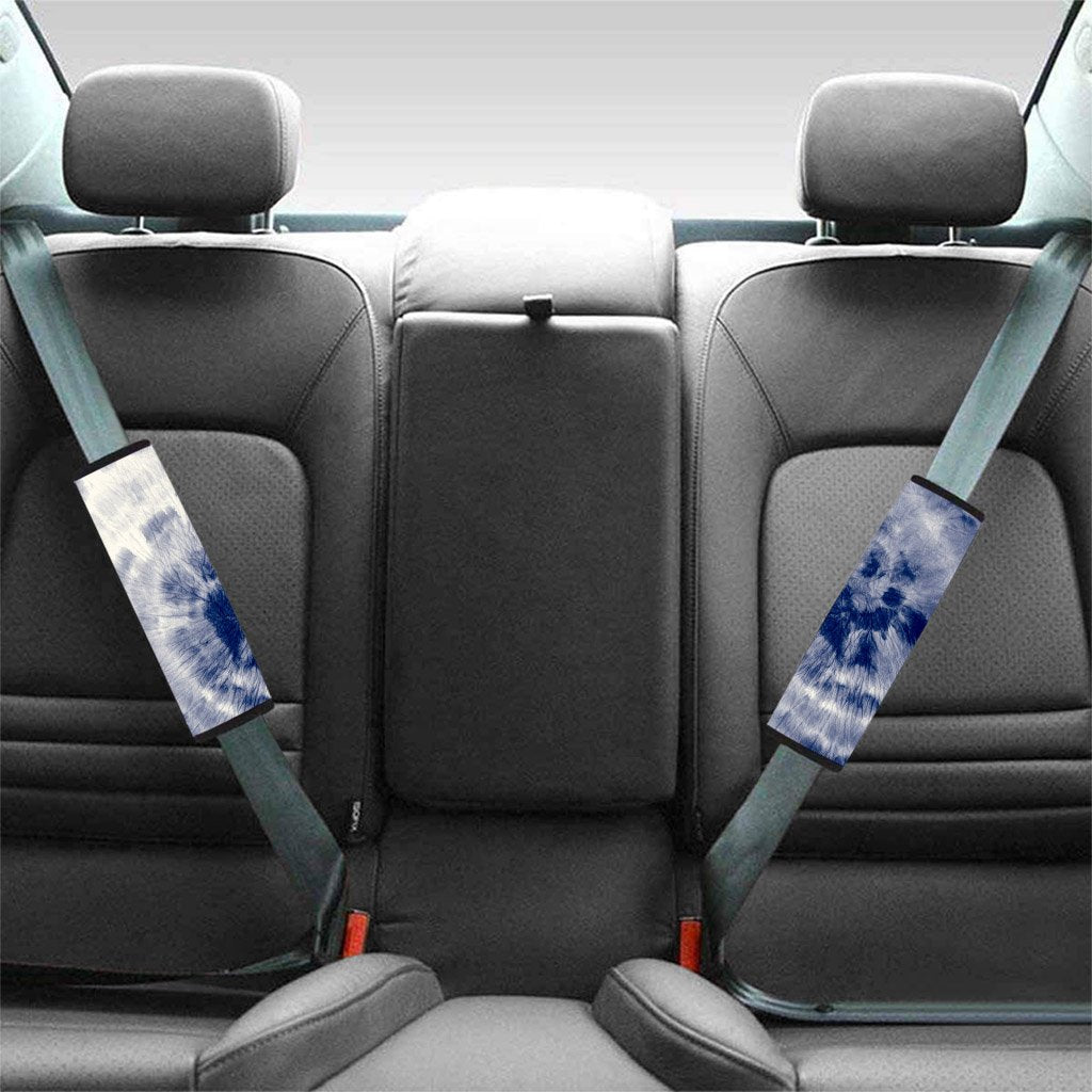 Spiral Blue Swirl Tie Die Seat Belt Cover-grizzshop