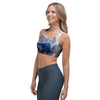 Spiral Blue Swirl Tie Die Sports Bra-grizzshop