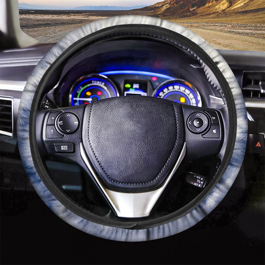 Spiral Blue Swirl Tie Die Steering Wheel Cover-grizzshop