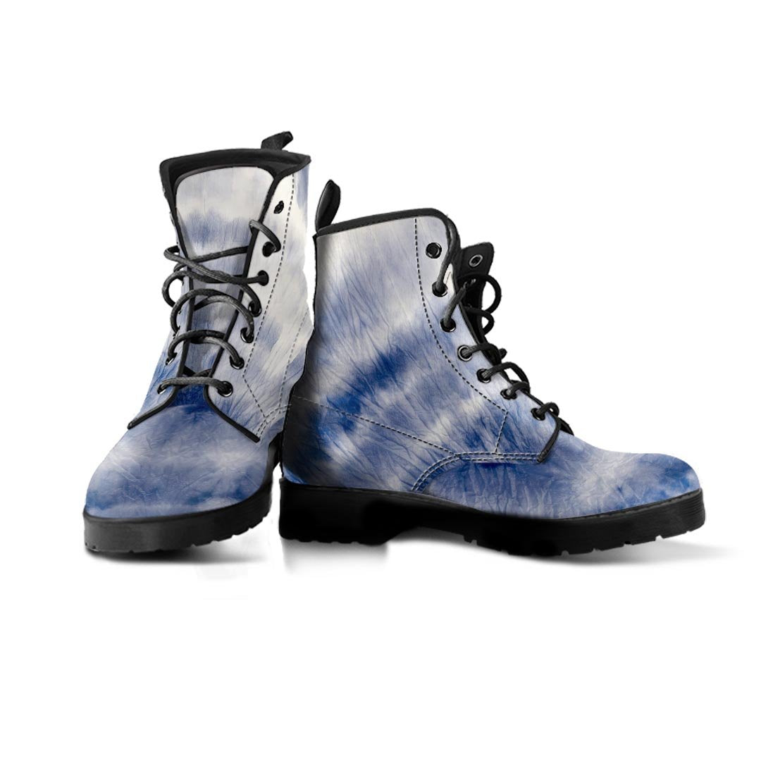 Spiral Blue Swirl Tie Die Women's Boots-grizzshop