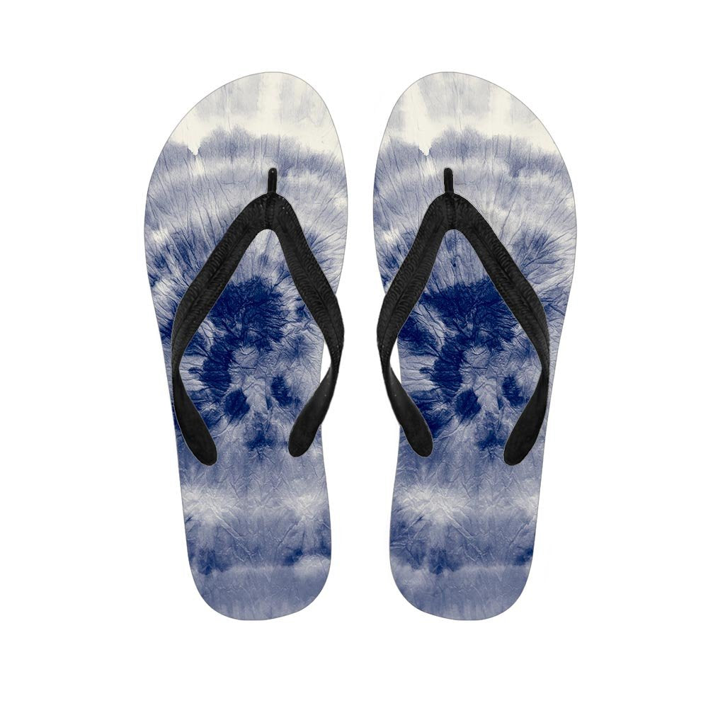 Spiral Blue Swirl Tie Die Women's Flip Flops-grizzshop