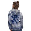 Spiral Blue Swirl Tie Die Women's Hoodie-grizzshop