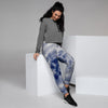 Spiral Blue Swirl Tie Die Women's Joggers-grizzshop