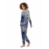 Spiral Blue Swirl Tie Die Women's Pajamas-grizzshop