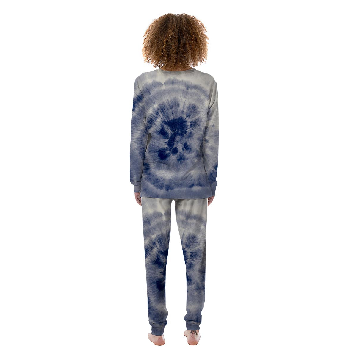 Spiral Blue Swirl Tie Die Women's Pajamas-grizzshop