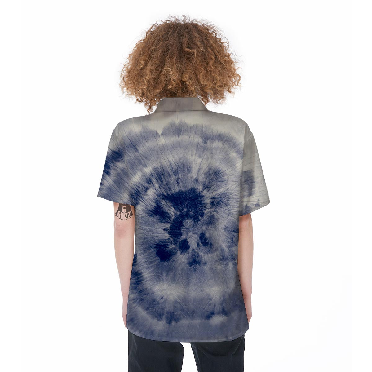 Spiral Blue Swirl Tie Die Women's Short Sleeve Shirts-grizzshop