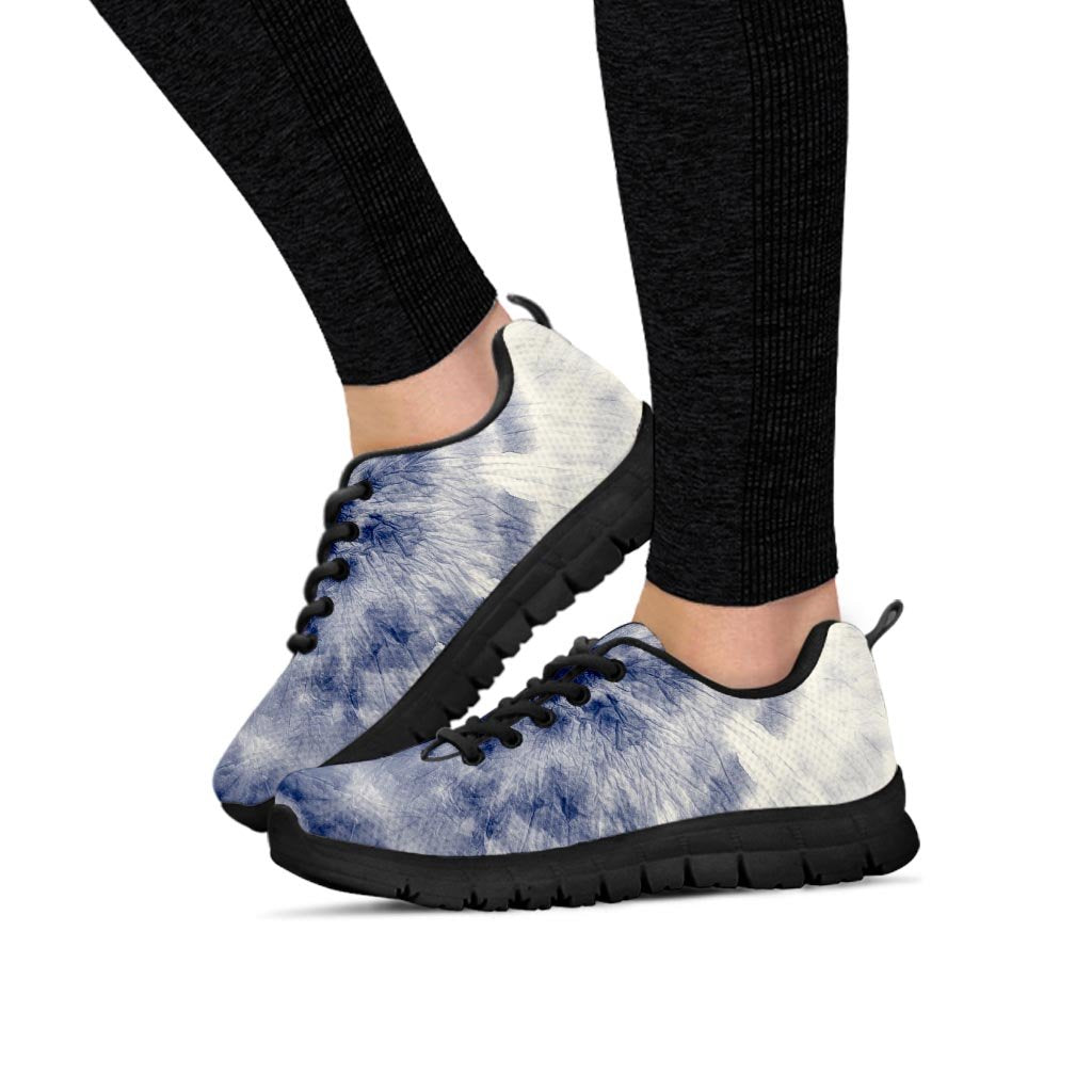 Spiral Blue Swirl Tie Die Women's Sneakers-grizzshop