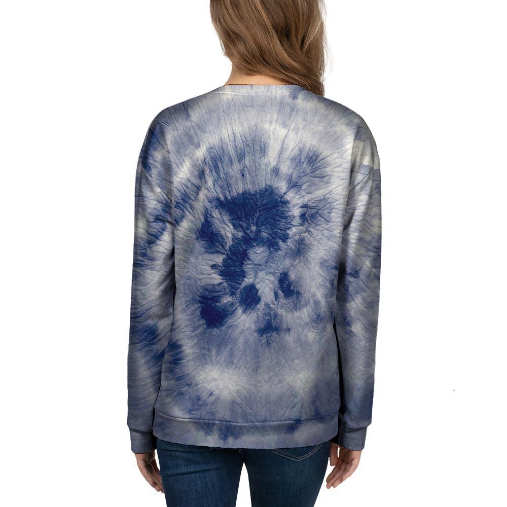 Spiral Blue Swirl Tie Die Women's Sweatshirt-grizzshop