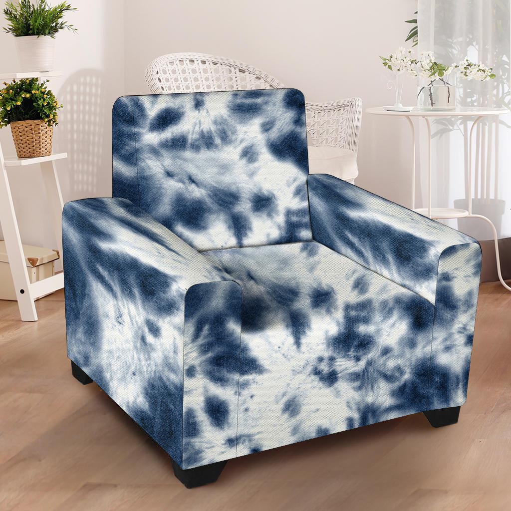 Spiral Blue Tie Dye Armchair Cover-grizzshop