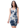 Spiral Blue Tie Dye Bodycon Dress-grizzshop