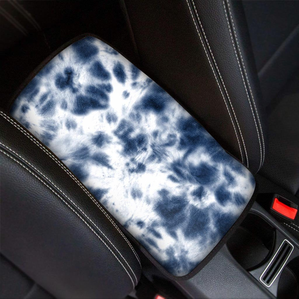 Spiral Blue Tie Dye Car Console Cover-grizzshop