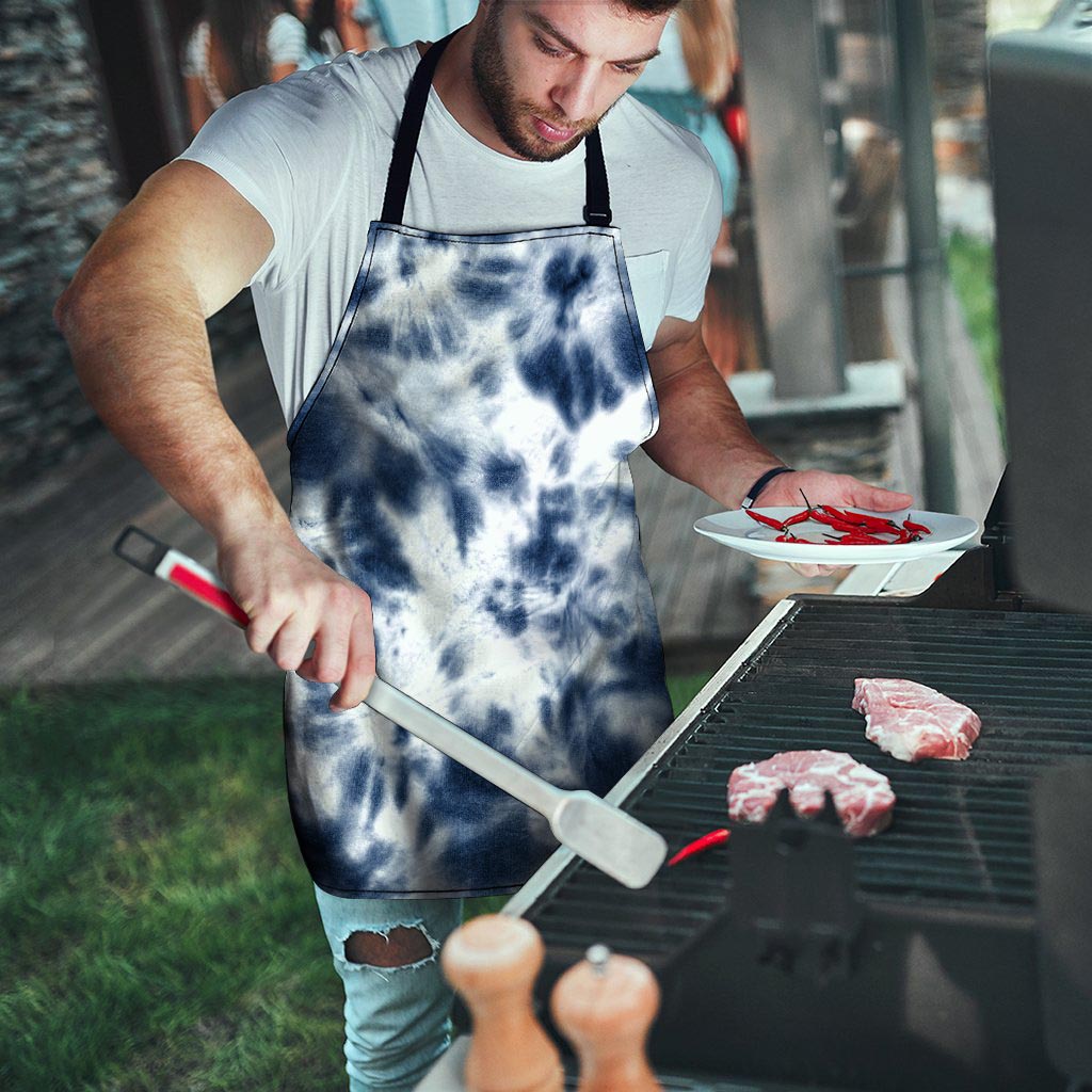 Spiral Blue Tie Dye Men's Apron-grizzshop