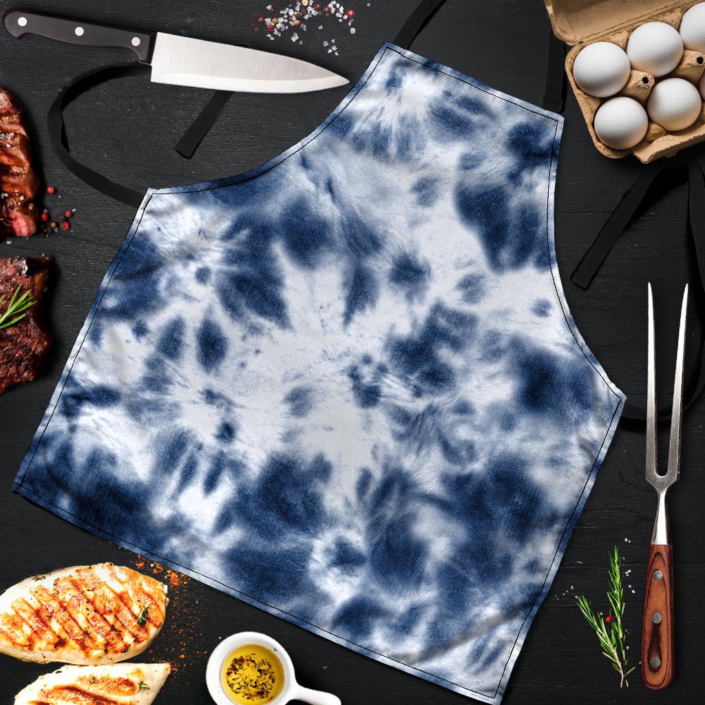 Spiral Blue Tie Dye Men's Apron-grizzshop